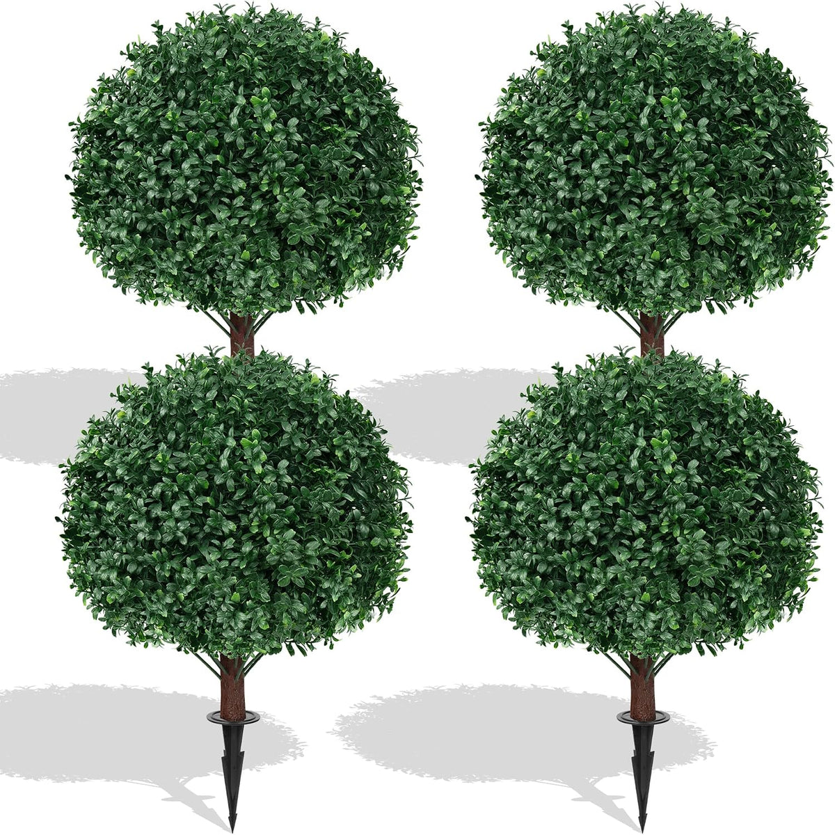 Artificial Lavender Topiary Ball Trees, Boxwood Shrubs