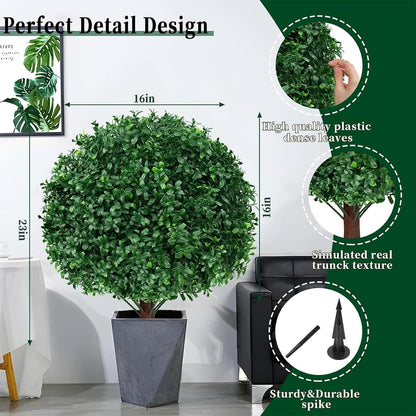 Artificial Lavender Topiary Ball Trees, Boxwood Shrubs