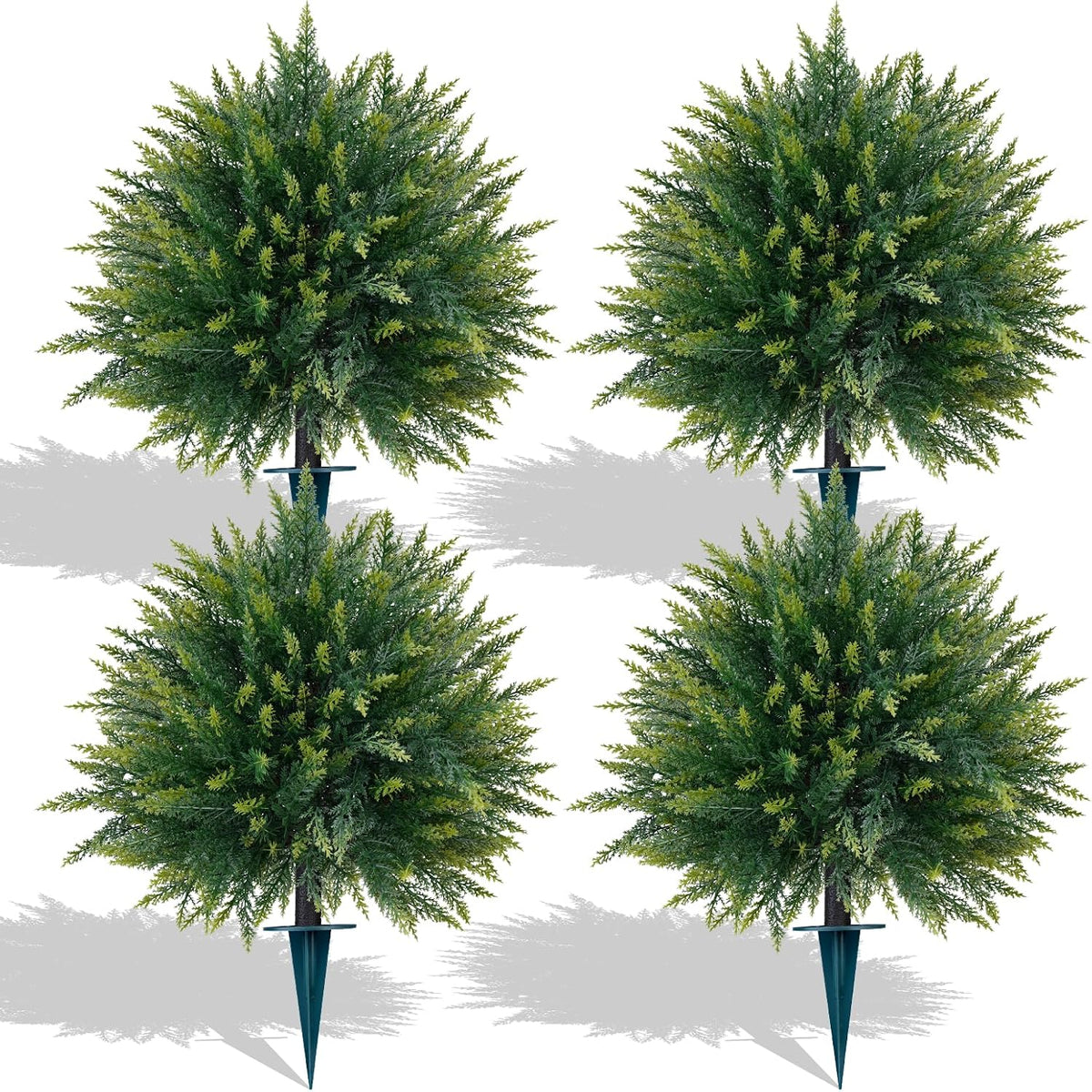 Artificial Lavender Topiary Ball Trees, Boxwood Shrubs