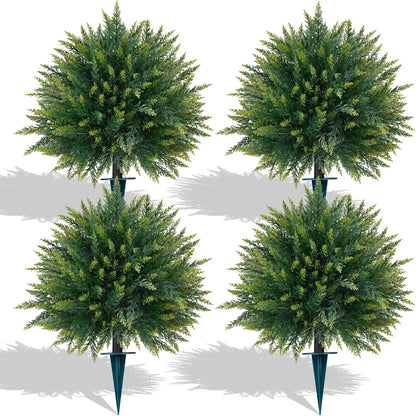 Artificial Lavender Topiary Ball Trees, Boxwood Shrubs