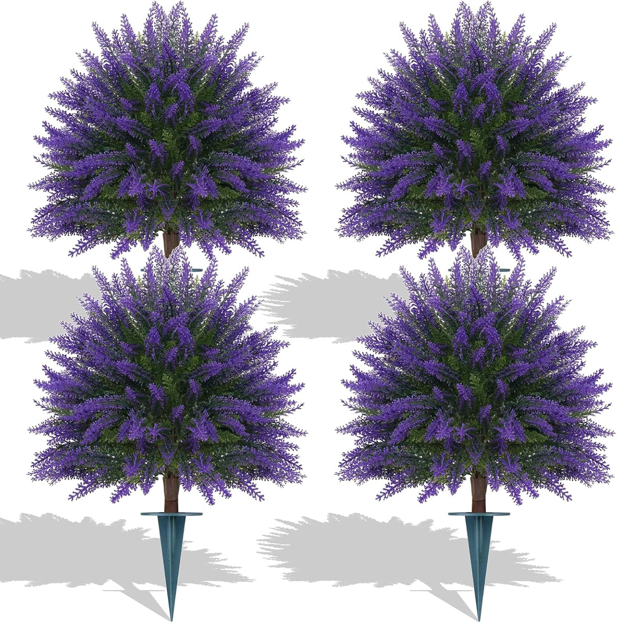 Artificial Lavender Topiary Ball Trees, Boxwood Shrubs