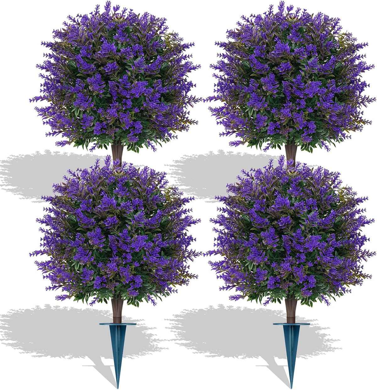 Artificial Lavender Topiary Ball Trees, Boxwood Shrubs