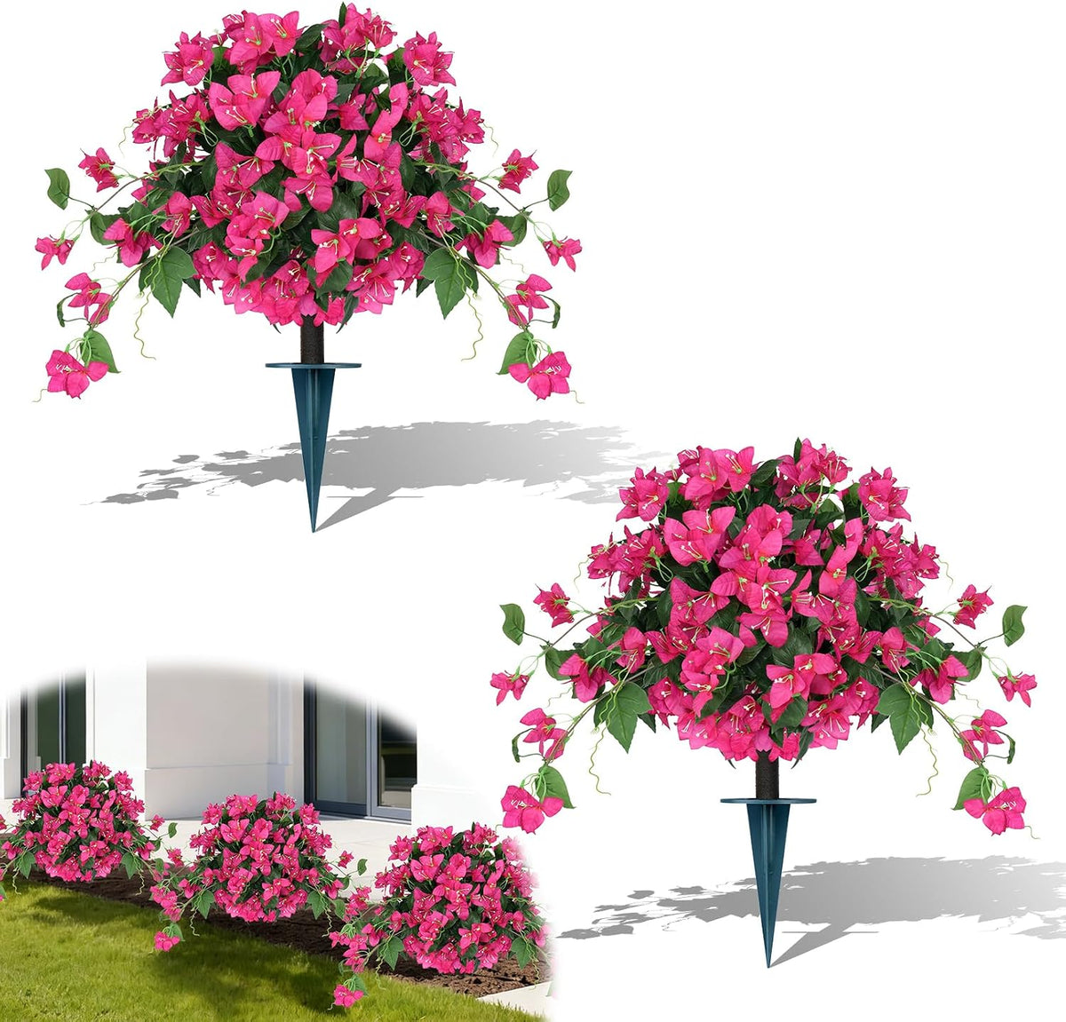 Artificial Lavender Topiary Ball Trees, Boxwood Shrubs