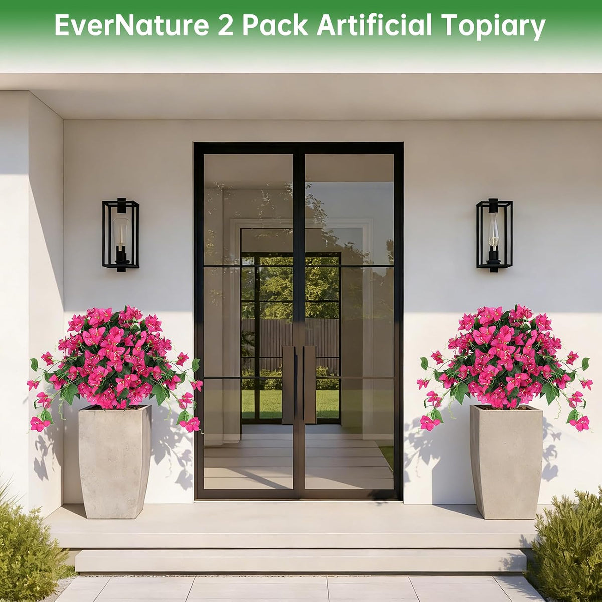 Artificial Lavender Topiary Ball Trees, Boxwood Shrubs
