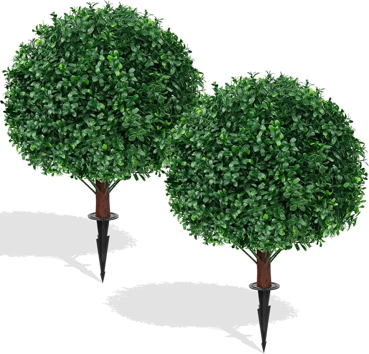 Artificial Lavender Topiary Ball Trees, Boxwood Shrubs