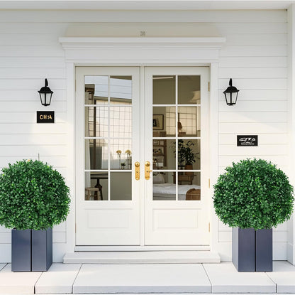 Artificial Lavender Topiary Ball Trees, Boxwood Shrubs