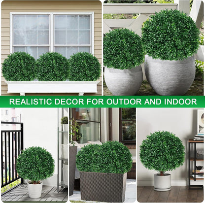 Artificial Lavender Topiary Ball Trees, Boxwood Shrubs