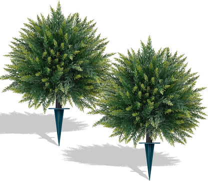 Artificial Lavender Topiary Ball Trees, Boxwood Shrubs