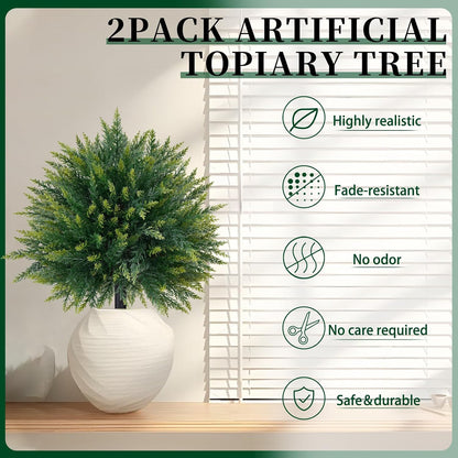 Artificial Lavender Topiary Ball Trees, Boxwood Shrubs