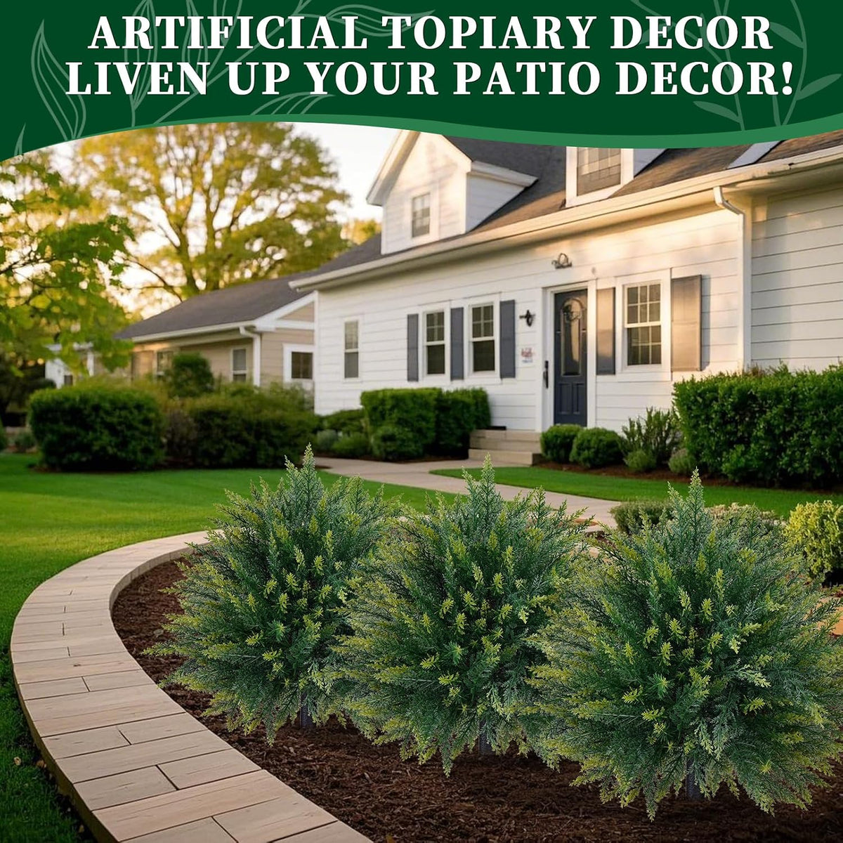 Artificial Lavender Topiary Ball Trees, Boxwood Shrubs