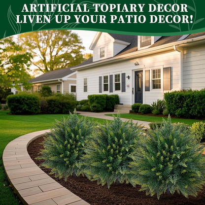 Artificial Lavender Topiary Ball Trees, Boxwood Shrubs