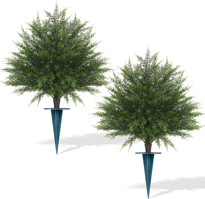 Artificial Lavender Topiary Ball Trees, Boxwood Shrubs