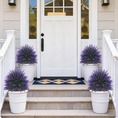 Artificial Lavender Topiary Ball Trees, Boxwood Shrubs