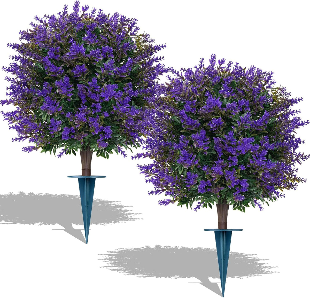 Artificial Lavender Topiary Ball Trees, Boxwood Shrubs