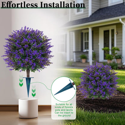 Artificial Lavender Topiary Ball Trees, Boxwood Shrubs