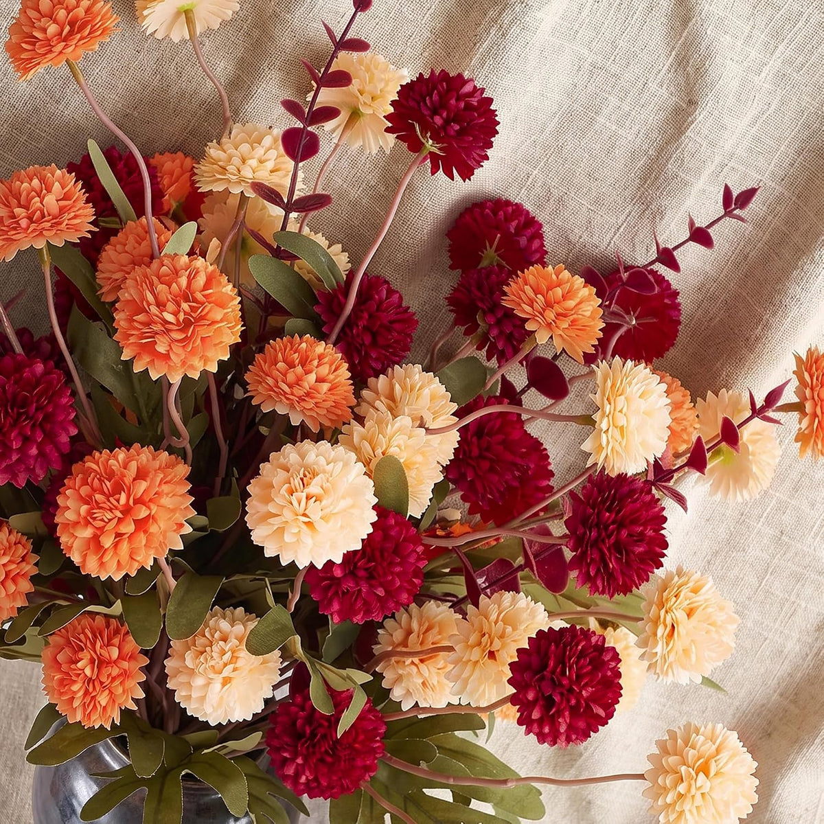 24 Bundles Artificial Fall Flowers for Outdoors, Fall Decorations for Home