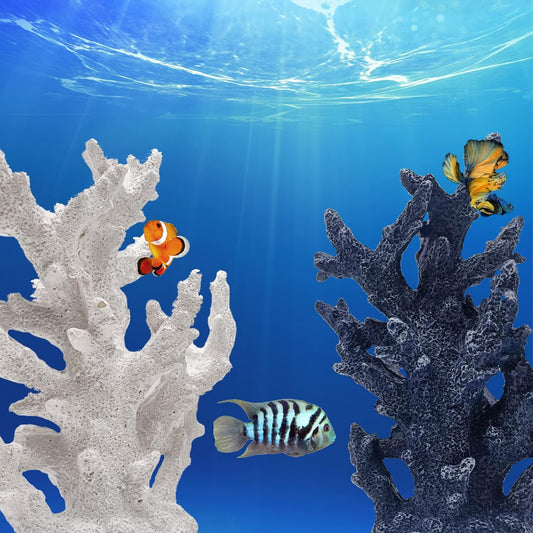 Aquarium Coral Decorations Artificial Coral Reef Decor Resin Fish Tank Plants Ornament Fish Tank Accessories for Aquarium Landscape (Red)