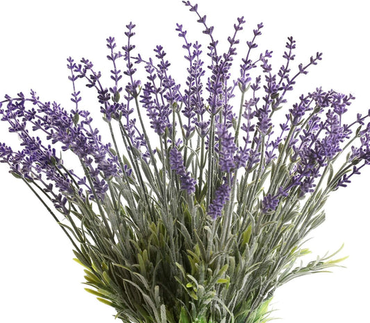 Artificial Lavender Flowers with Silk Flocked Fake Lavender Plant for Wedding Home Table Centerpiece Decor-Pack of 4