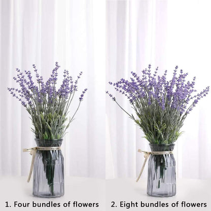 Artificial Lavender Flowers with Silk Flocked Fake Lavender Plant for Wedding Home Table Centerpiece Decor-Pack of 4