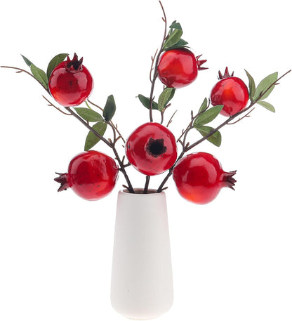 Large Artificial Pomegranate Branches Christmas Red Berry Stem