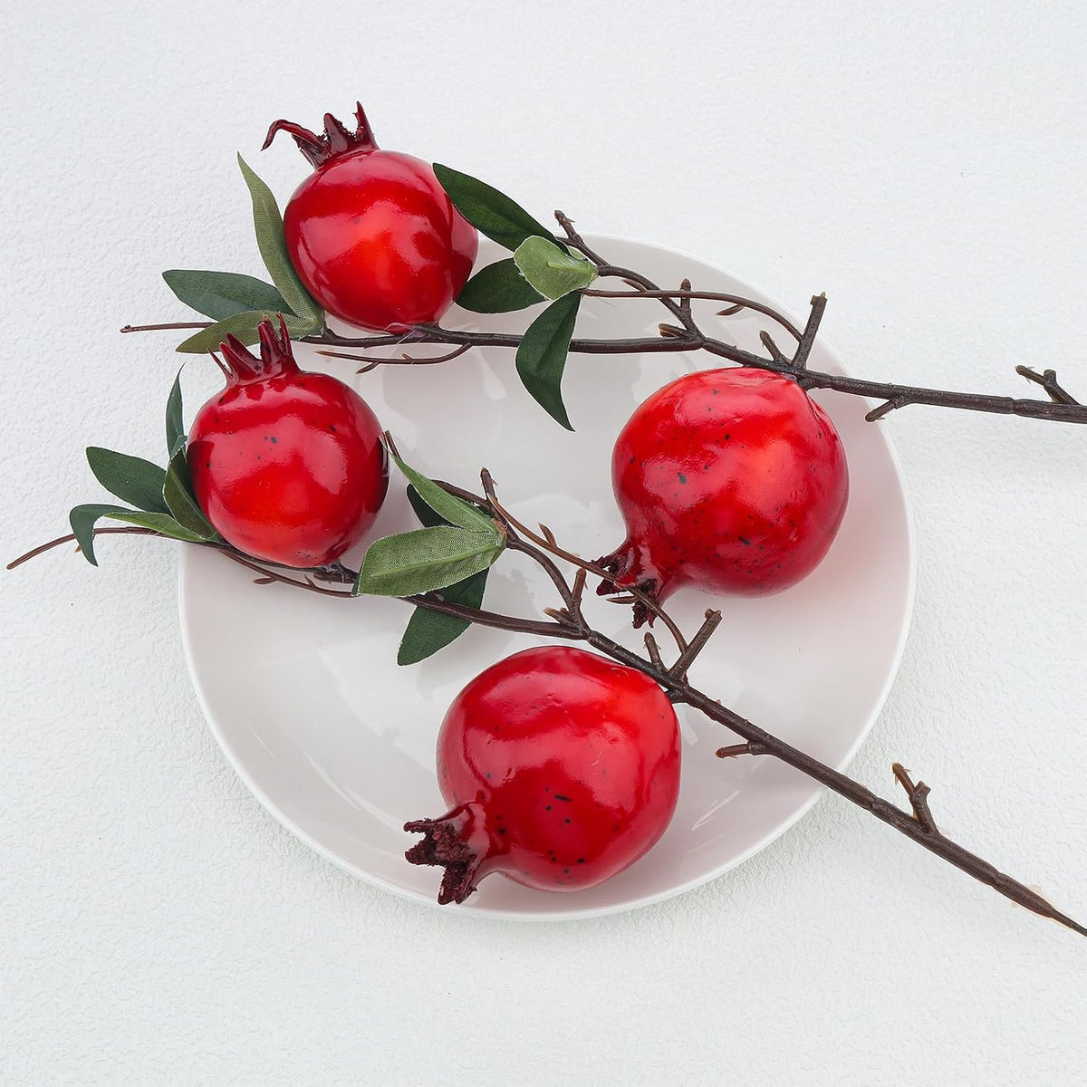 Large Artificial Pomegranate Branches Christmas Red Berry Stem
