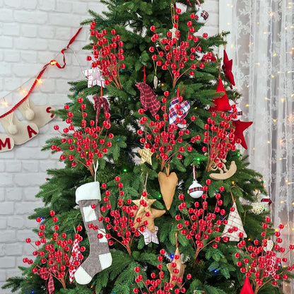 Large Artificial Pomegranate Branches Christmas Red Berry Stem