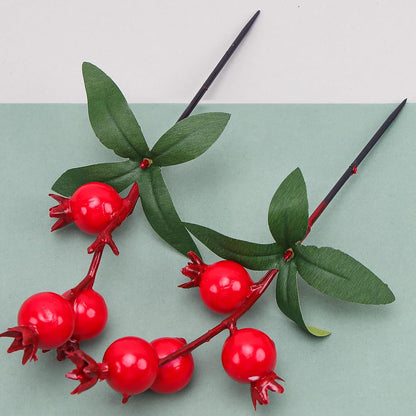 Large Artificial Pomegranate Branches Christmas Red Berry Stem