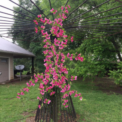Artificial Bougainvillea Flowers Garland Fuchsia Silk Bougainvillea Vines UV Resistant Realistic Faux Hanging Flowers Plants for Outdoor Outside Summer Decoration Porch Patio Balcony Yard Wall