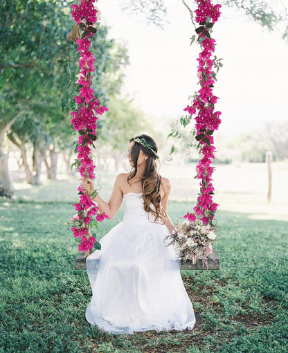 5.9 Ft Artificial Bougainvillea Flowers Garland 2PCS Fake Silk Bougainvillea Vines Long Plant Faux Bougainvillea Wreaths for Centerpieces Table Runner Wedding Arch Wall Decorations (Deep Pink)