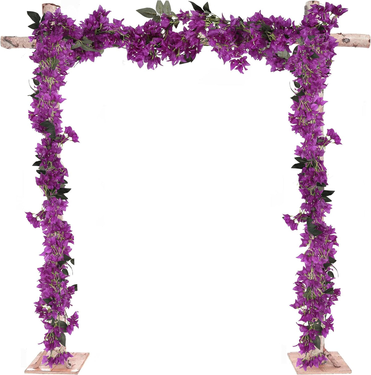 5.9 Ft Artificial Bougainvillea Flowers Garland 2PCS Fake Silk Bougainvillea Vines Long Plant Faux Bougainvillea Wreaths for Centerpieces Table Runner Wedding Arch Wall Decorations (Deep Pink)