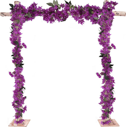 5.9 Ft Artificial Bougainvillea Flowers Garland 2PCS Fake Silk Bougainvillea Vines Long Plant Faux Bougainvillea Wreaths for Centerpieces Table Runner Wedding Arch Wall Decorations (Deep Pink)