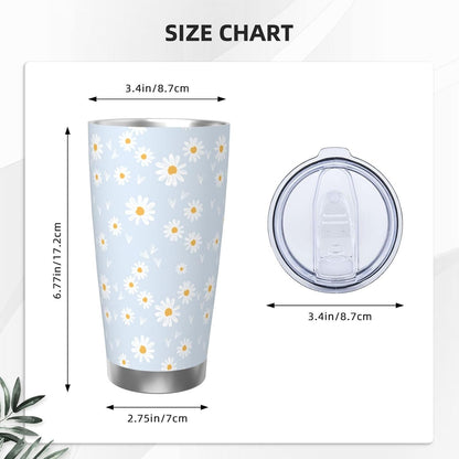 Lemon Tumbler 20oz Fruit Stainless Steel Vacuum Insulated Tumblers with Lid and Straw Mint Green Travel Coffee Mug Tea Wine Cups Water Bottle Gifts for Women