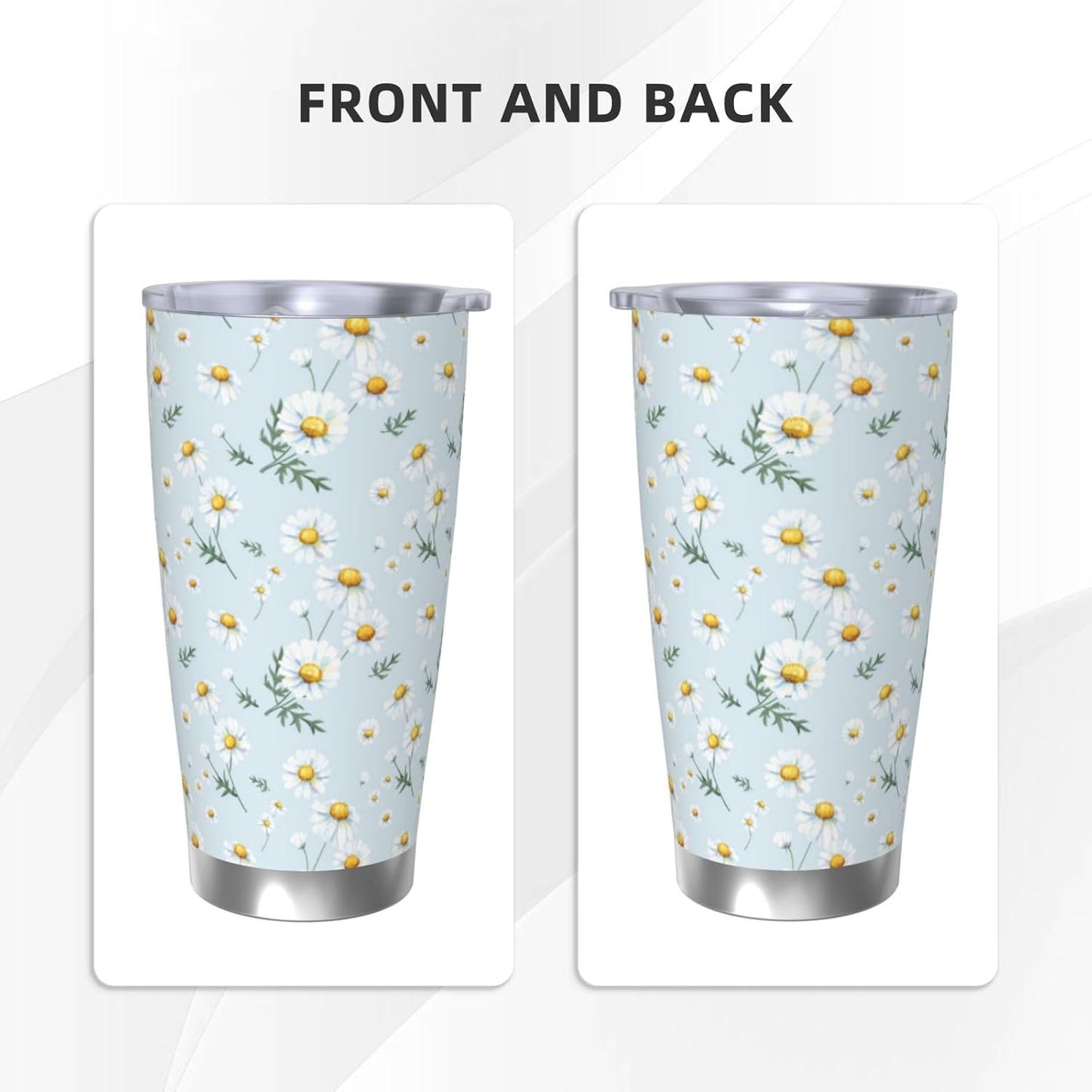 Lemon Tumbler 20oz Fruit Stainless Steel Vacuum Insulated Tumblers with Lid and Straw Mint Green Travel Coffee Mug Tea Wine Cups Water Bottle Gifts for Women