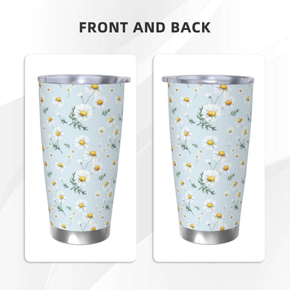 Lemon Tumbler 20oz Fruit Stainless Steel Vacuum Insulated Tumblers with Lid and Straw Mint Green Travel Coffee Mug Tea Wine Cups Water Bottle Gifts for Women