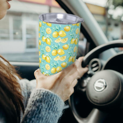 Lemon Tumbler 20oz Fruit Stainless Steel Vacuum Insulated Tumblers with Lid and Straw Mint Green Travel Coffee Mug Tea Wine Cups Water Bottle Gifts for Women