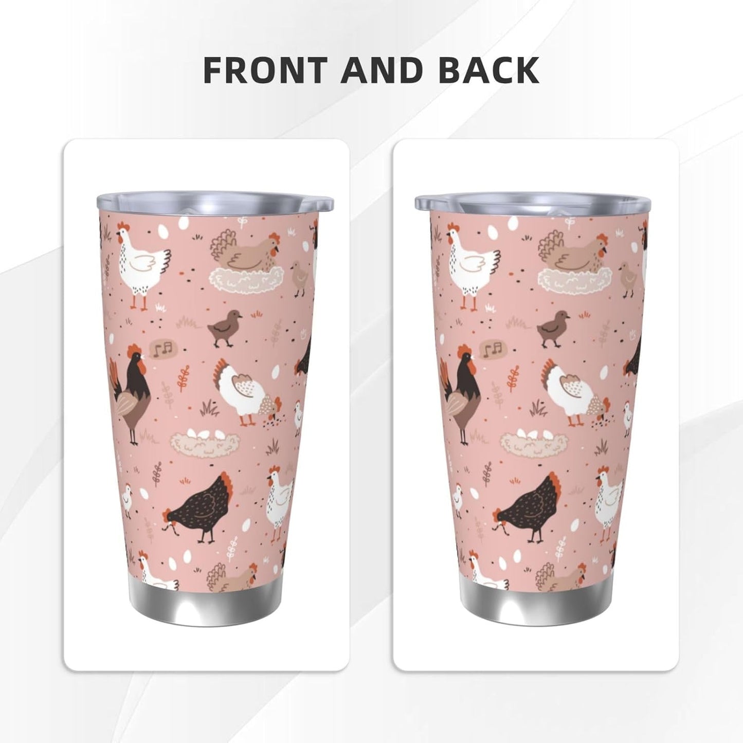 Lemon Tumbler 20oz Fruit Stainless Steel Vacuum Insulated Tumblers with Lid and Straw Mint Green Travel Coffee Mug Tea Wine Cups Water Bottle Gifts for Women