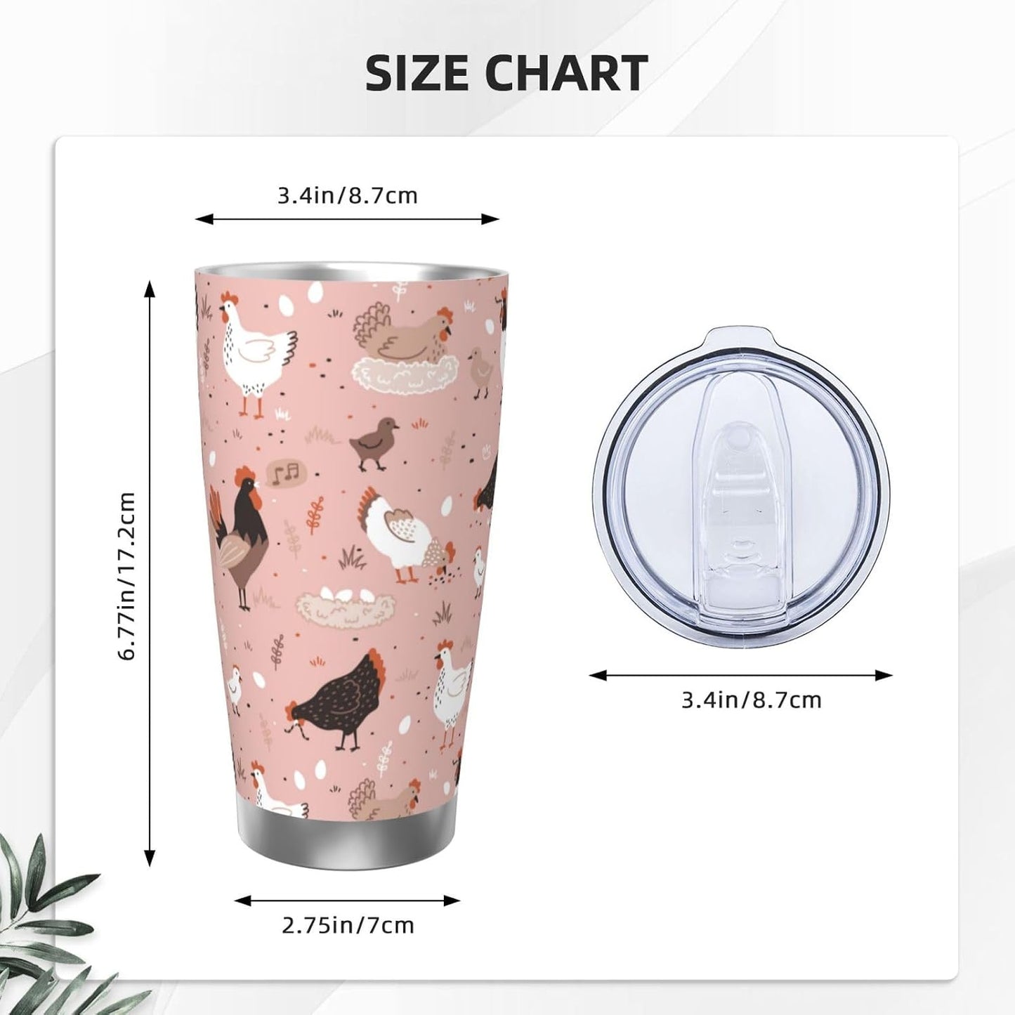Lemon Tumbler 20oz Fruit Stainless Steel Vacuum Insulated Tumblers with Lid and Straw Mint Green Travel Coffee Mug Tea Wine Cups Water Bottle Gifts for Women