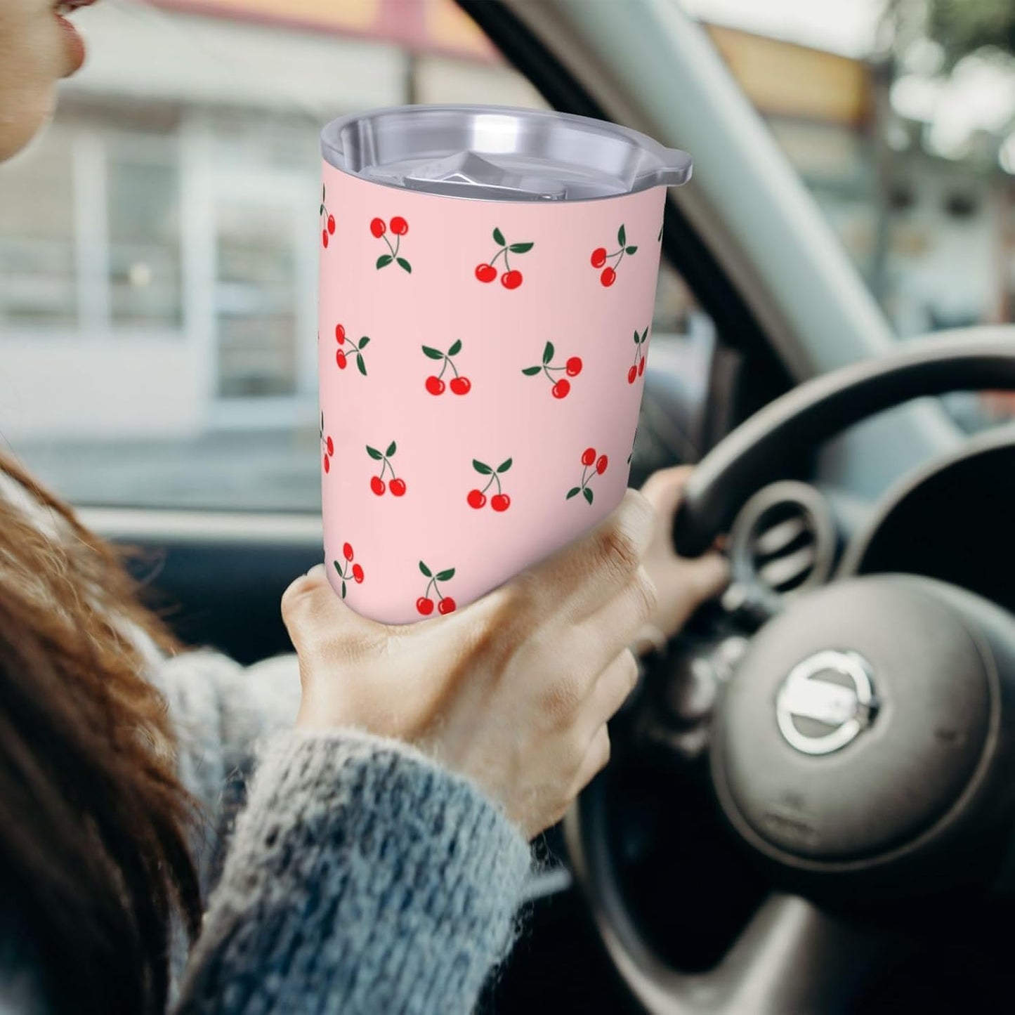Lemon Tumbler 20oz Fruit Stainless Steel Vacuum Insulated Tumblers with Lid and Straw Mint Green Travel Coffee Mug Tea Wine Cups Water Bottle Gifts for Women