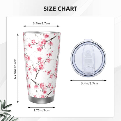 Lemon Tumbler 20oz Fruit Stainless Steel Vacuum Insulated Tumblers with Lid and Straw Mint Green Travel Coffee Mug Tea Wine Cups Water Bottle Gifts for Women