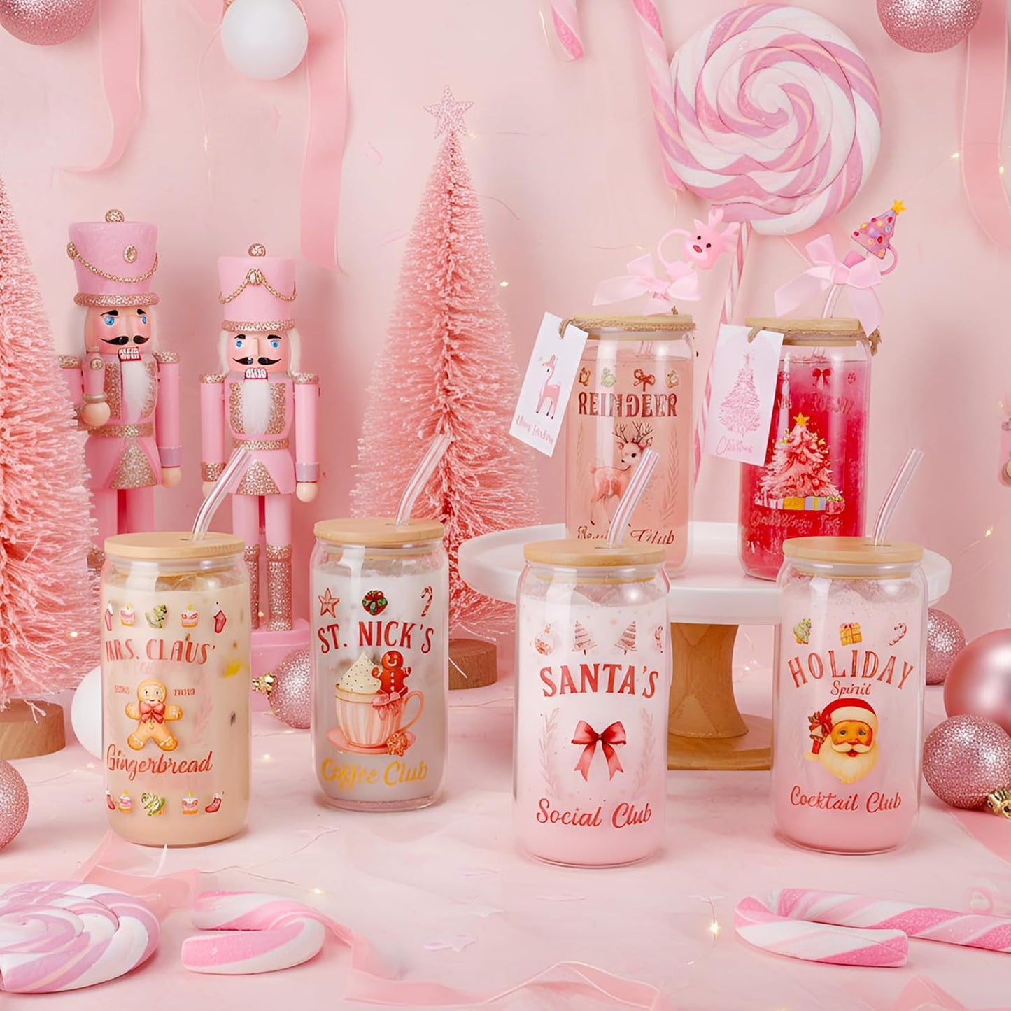 6 Set Lemon Glass Cups 16 oz Summer Drinking Tumbler with Lid Straw and Stopper Can Shaped Beer Iced Coffee Cup Appreciation Gifts with Cards and Bow for Summer Party Favor Decorations