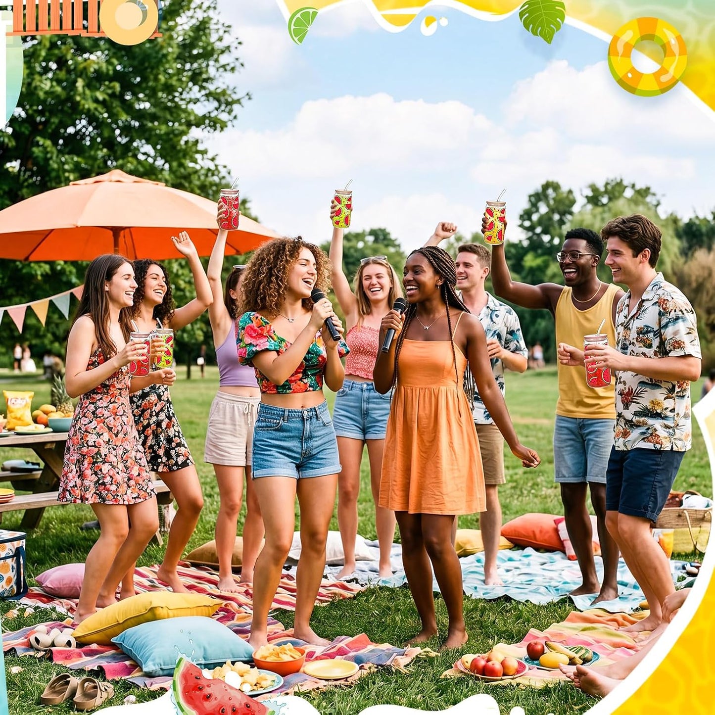 6 Set Lemon Glass Cups 16 oz Summer Drinking Tumbler with Lid Straw and Stopper Can Shaped Beer Iced Coffee Cup Appreciation Gifts with Cards and Bow for Summer Party Favor Decorations
