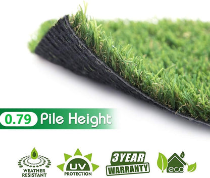 Artificial Grass 3' x 10' (30 Square Feet) Realistic Fake Grass Deluxe Turf Synthetic Turf Thick Lawn Pet Turf -Perfect for Indoor/Outdoor Landscape (20mm high Pile) Customized
