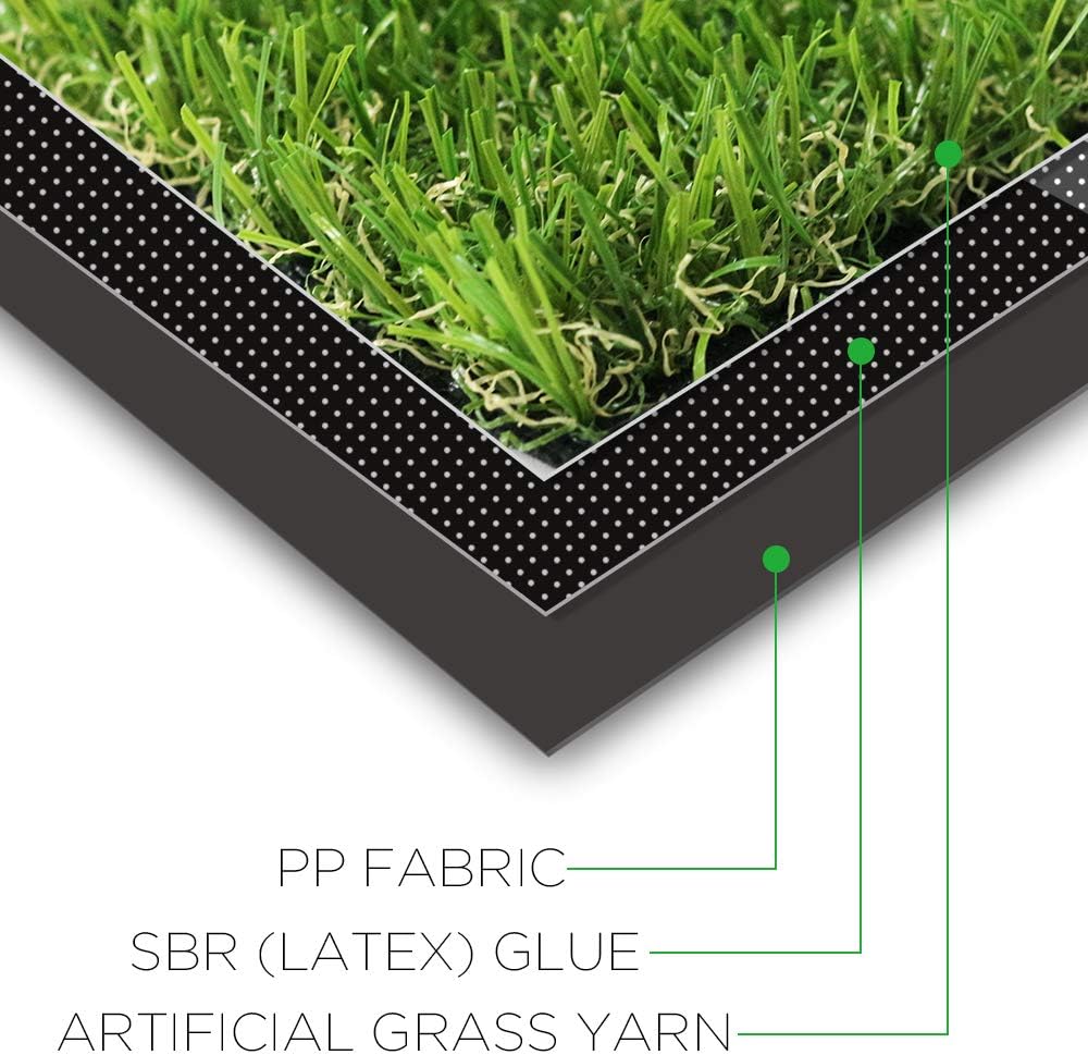 Artificial Grass 3' x 10' (30 Square Feet) Realistic Fake Grass Deluxe Turf Synthetic Turf Thick Lawn Pet Turf -Perfect for Indoor/Outdoor Landscape (20mm high Pile) Customized
