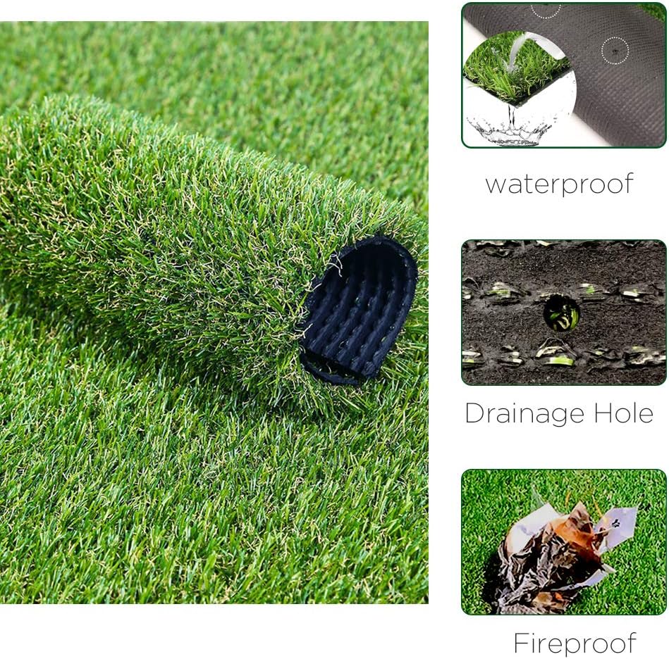 Artificial Grass 3' x 10' (30 Square Feet) Realistic Fake Grass Deluxe Turf Synthetic Turf Thick Lawn Pet Turf -Perfect for Indoor/Outdoor Landscape (20mm high Pile) Customized