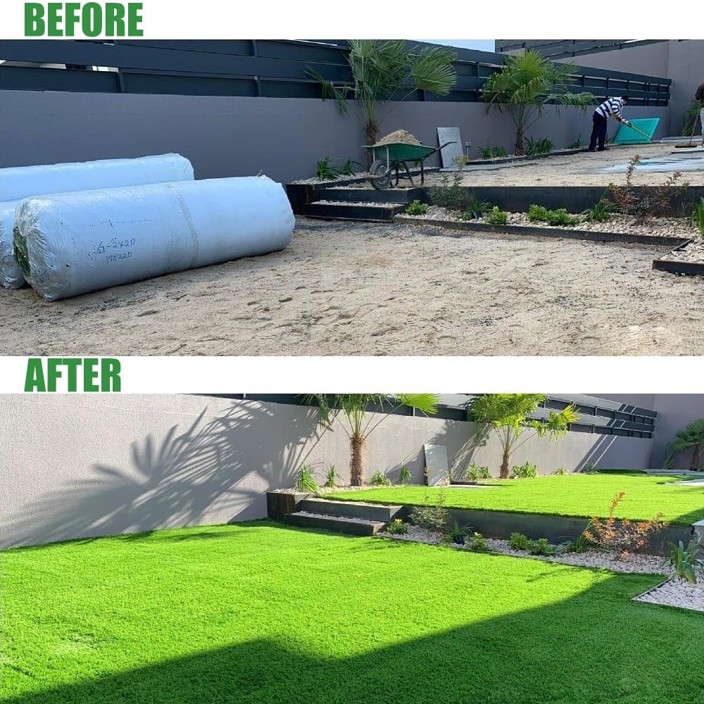 Artificial Grass 3' x 10' (30 Square Feet) Realistic Fake Grass Deluxe Turf Synthetic Turf Thick Lawn Pet Turf -Perfect for Indoor/Outdoor Landscape (20mm high Pile) Customized