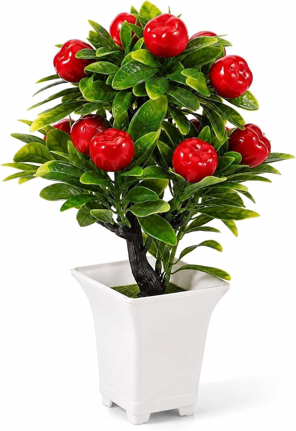 Artificial Potted Apple Tree 12.85 in for Tabletop Decor