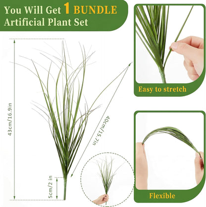 48 Pcs Faux Grass Plants Artificial Shrubs Wheat Grass