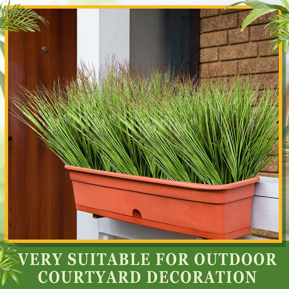 48 Pcs Faux Grass Plants Artificial Shrubs Wheat Grass