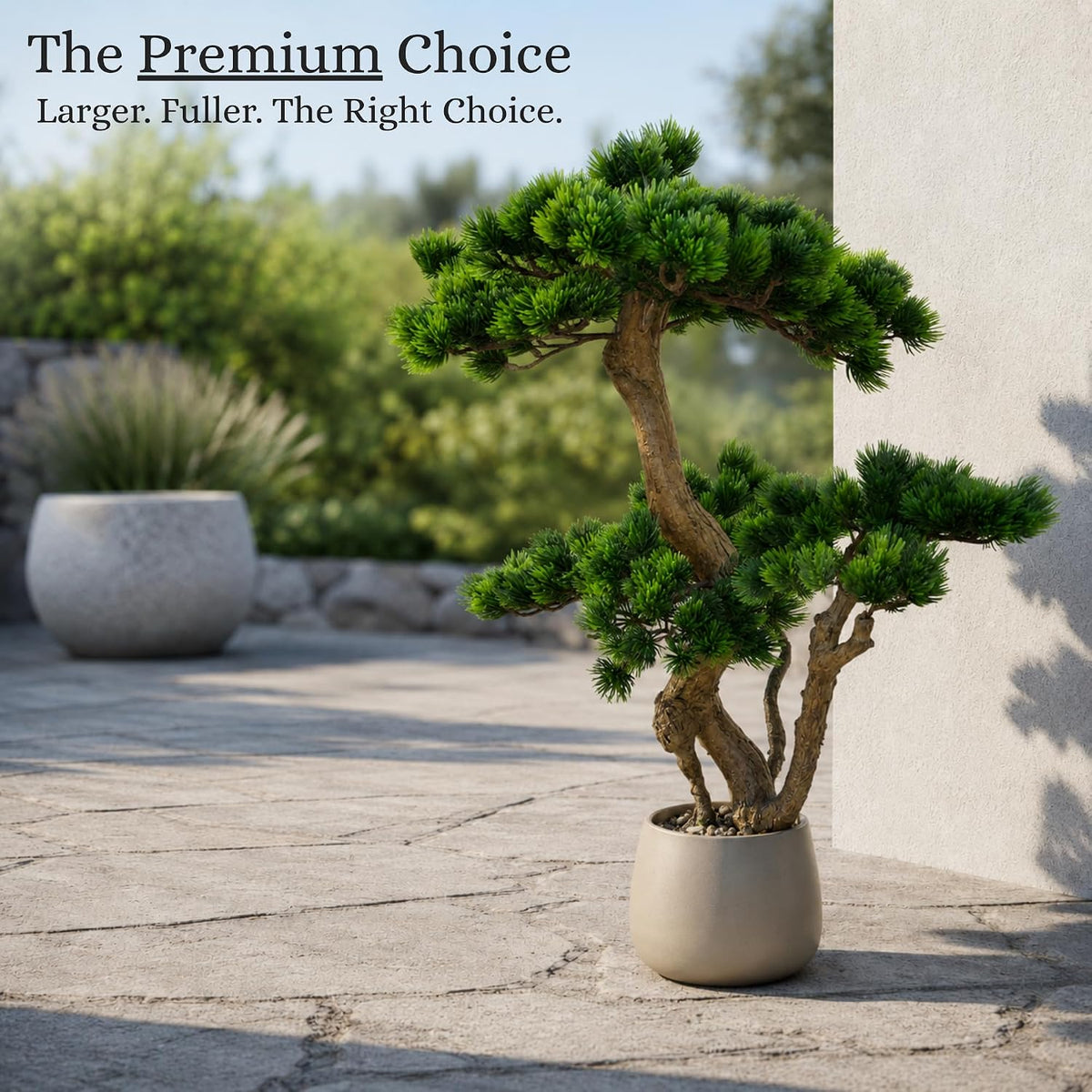 Artificial Bonsai Tree 16" Tall with Realistic Wood and Ceramic Pot, Fake Plants for Home, Bedroom and Office Desk, Japanese Decor