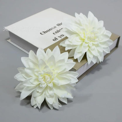 20 Pcs Dahlias Artificial Flowers Heads,Faux Dahlias Silk Flowers for Crafts with Clips,Tropical Faux Flower Cake Decorations Wreath Making Supplies for Wedding Party Birthday Gift Décor (Multicolour)